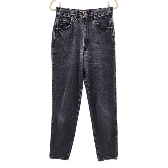 Vintage Chic Womens 10 Jeans High Rise Mom Barrel Distressed Black Nineties - Picture 8 of 8